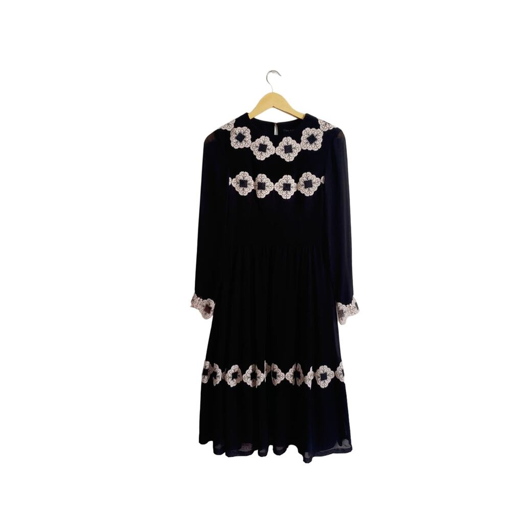 Ted Baker Avianah Lace Trim Fit and Flare Dress Size 1 USA 4